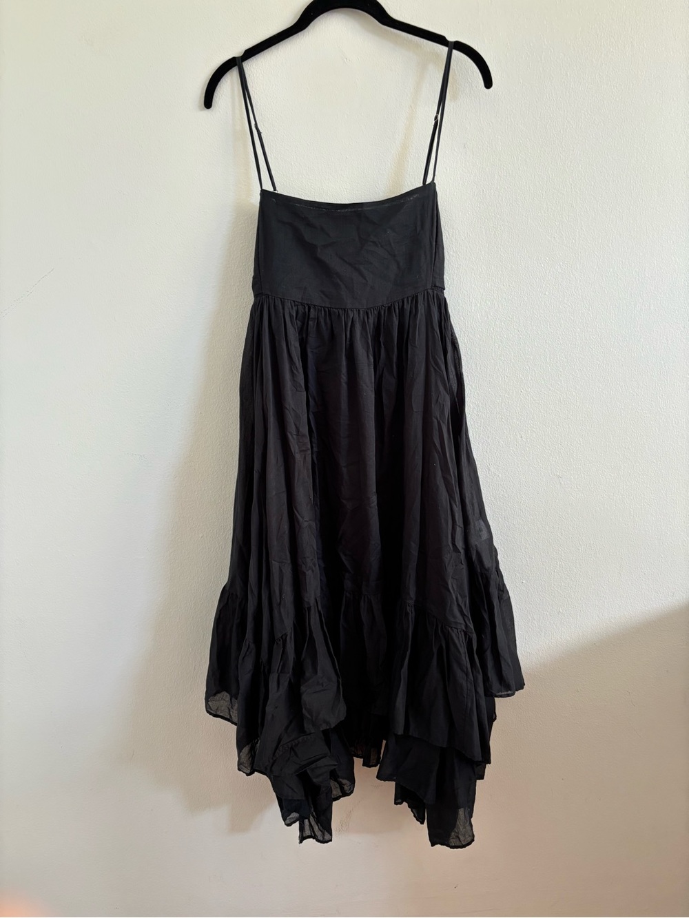J. Crew Black High-Low Spaghetti Strap Dress with Bow